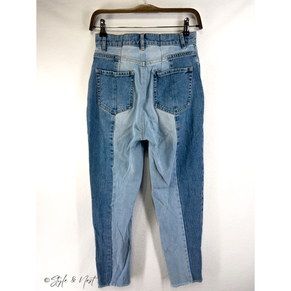 Pacsun Vintage Y2K High Rise Straight Two Tone Denim Festival Jeans Size 26 - Picture 4 of 6